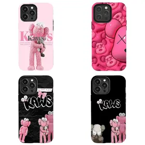 Fashion K-KAWS Pink Trendy Y2K Phone Case,Featuring A Street Graffiti Design,Compatible with The iPhone 17 16 15 14 13 12 11 Pro Max Plus Air Fall Protection