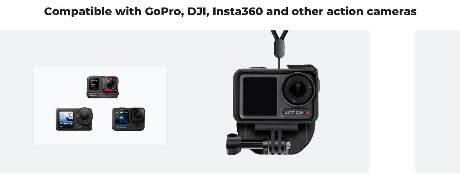 K&F CONCEPT Magnetic Action Camera Chest Mount for GoPro Hero 13/12/11/10/9 Black, DJI Osmo Action 5 Pro/4/3/2 and More Action Camera, POV Neck Mount with Adjustable Neck Strap Lanyards