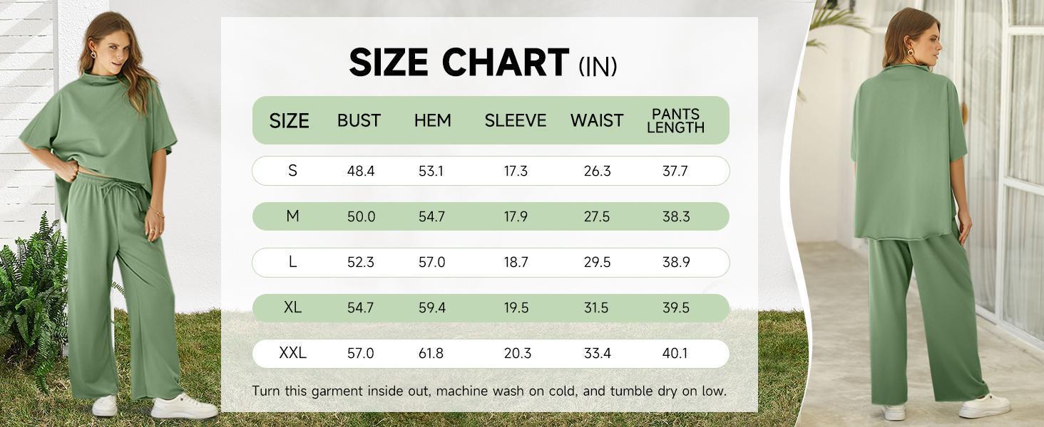 Imily Bela Women's Two Piece Outfits Crew Neck Pullover Tops 3/4 Batwing Sleeve Capelet Wide Leg Pants Casual Lounge Set