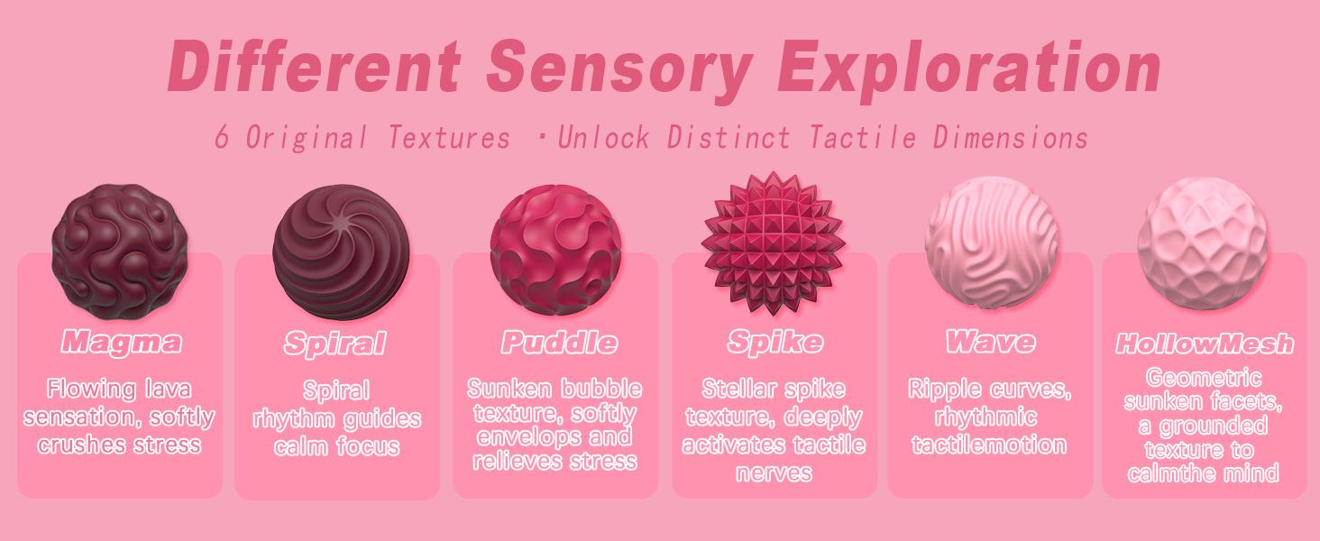 Silicone Ball Set, 6 Counts/set Fidgeting Relax Toys with Elastic TextureSensory Magnetic Fidget Balls, ADHD Anxiety Calm Down Tool, Fun Textures Roller Travel Toys Gift,ADHDFidgetToys, Valentine's Day and New Year's gift