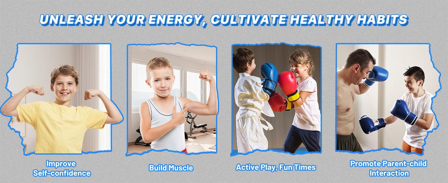 Music Boxing Machine for Kids and Adults, Wall Mounted Bluetooth Punching Trainer with Boxing Gloves, Intelligent LED Boxing Target Workout Machine for Teenagers Boys Girls