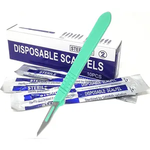 Disposable Sterile Scalpel #11, Professional Podiatry Corn Callous Wart Removal Knife, Precision Carbon-Steel Blades with Plastic Handle, Individually Packed for Pedicure, Box of 10