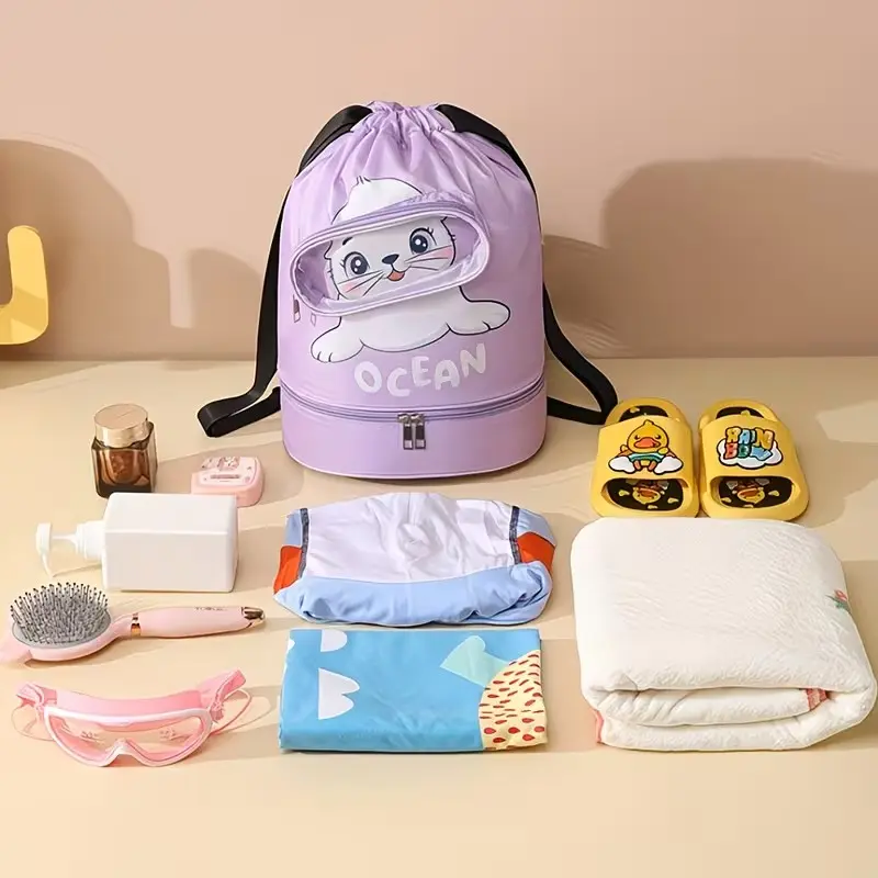 Swim Bag Dry Wet Separation, Fitness Travel Backpack, Large Capacity Shoulder Bag, Swim Gear Storage Pouch, Portable Bathing Bag