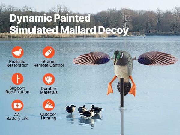 VEVOR Spinning Wing Motion Duck Decoy Outdoor Realistic Teal Decoys for Hunting 1-Pack