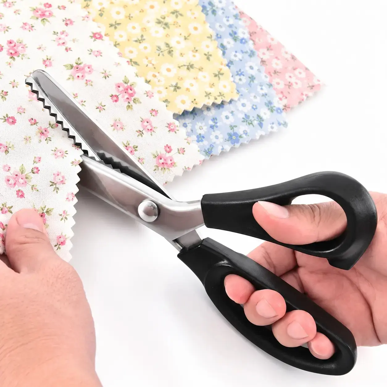 Stainless Steel Zig Zag Scissors, Pinking Shears Comfort Grip Crafting Scissors for Sewing, Fabric, Paper, DIY Crafts, Sewing Accessories