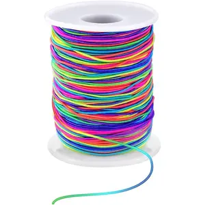 1mm Stretchy Bracelet String, Sturdy Rainbow Elastic String Elastic Cord for Jewelry Making, Necklaces, Beading and Crafts