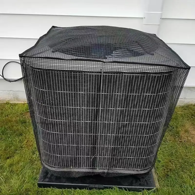 Durable Air Conditioner Cover, Full Mesh Ac Protector, Heavy-Duty Outdoor Protection, All-Season Use, Ac Covers for Home & Garden