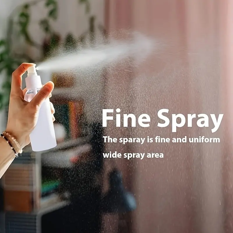 50ML Mini Spray Bottle, Makeup, Plastic Material, Pump-Action Nozzle, Reusable, Empty Liquid Container, Ideal for Travel, Includes Sticker