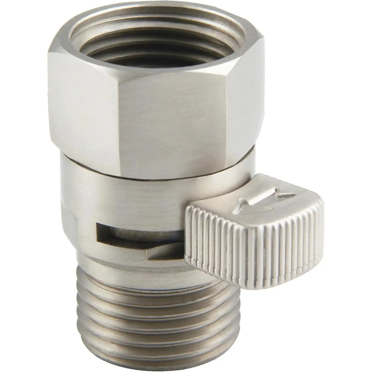 Shower Valve,  Brass Construction Water Flow Restrictor  Handheld Shower Hose Bidet Sprayer  with Lever Handle Brushed Nickel