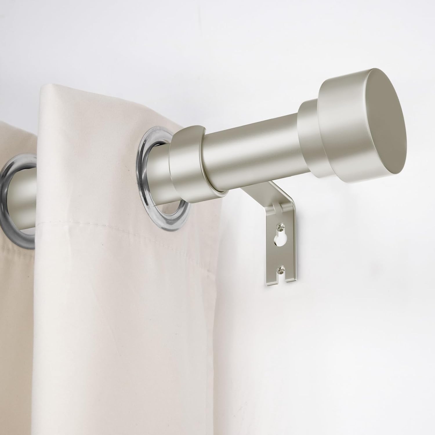 Curtain Rods for Windows 72 to 144, 1 Inch Adjustable Heavy Duty Long Window Drapery Rods with End Caps, Indoor Outdoor Curtain Rods for Patio Bedroom, Size 32" - 150", Brushed Nickel