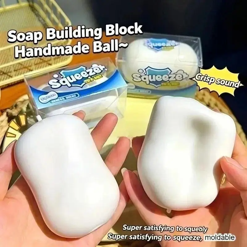 [ZiQi] Soap Crunchy Ball Squishy Soap Stress Ball Fidget Toy Crunchy Squeeze Ball Cute Desk Fidget Round Blocks Filled ASMR Anti Stress Toys for Adults Fidget Balls Birthday Gifts For Exam Week