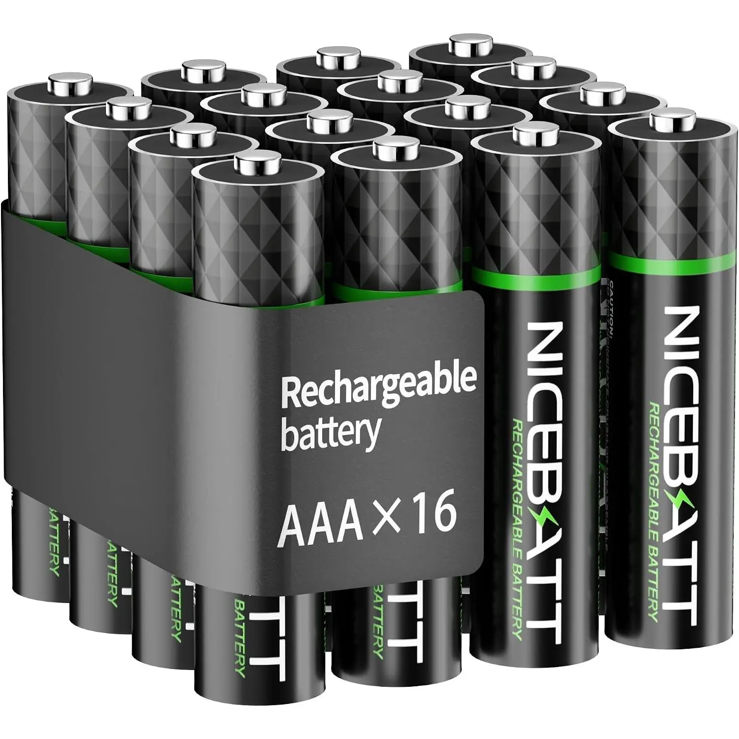 NICEBATT Rechargeable AAA Batteries 1100mAh, Premium NiMH Triple A Battery Low Self Discharge -16 Count