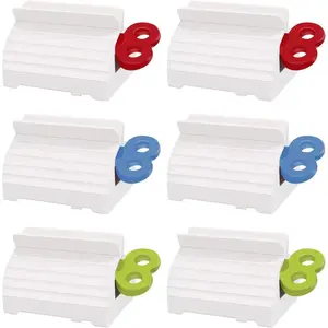 6 Pack Toothpaste Squeezer, Toothpaste Squeezer Rollers，Toothpaste Tube Squeezers Clip Holder Stand Winder