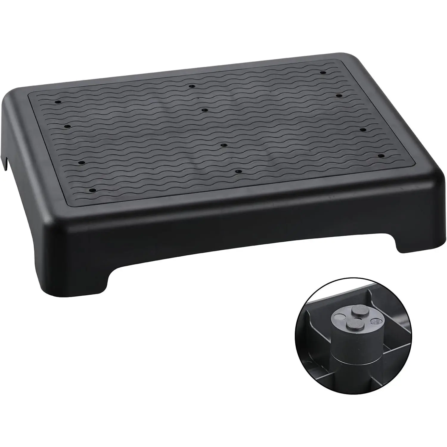 Portable Non-Slip Mobile Step Stool, Indoor Outdoor Safety Step Platform Stair Aid for Adults and Seniors, Ideal for Stairs Kitchen Office Door Bed Car, Black