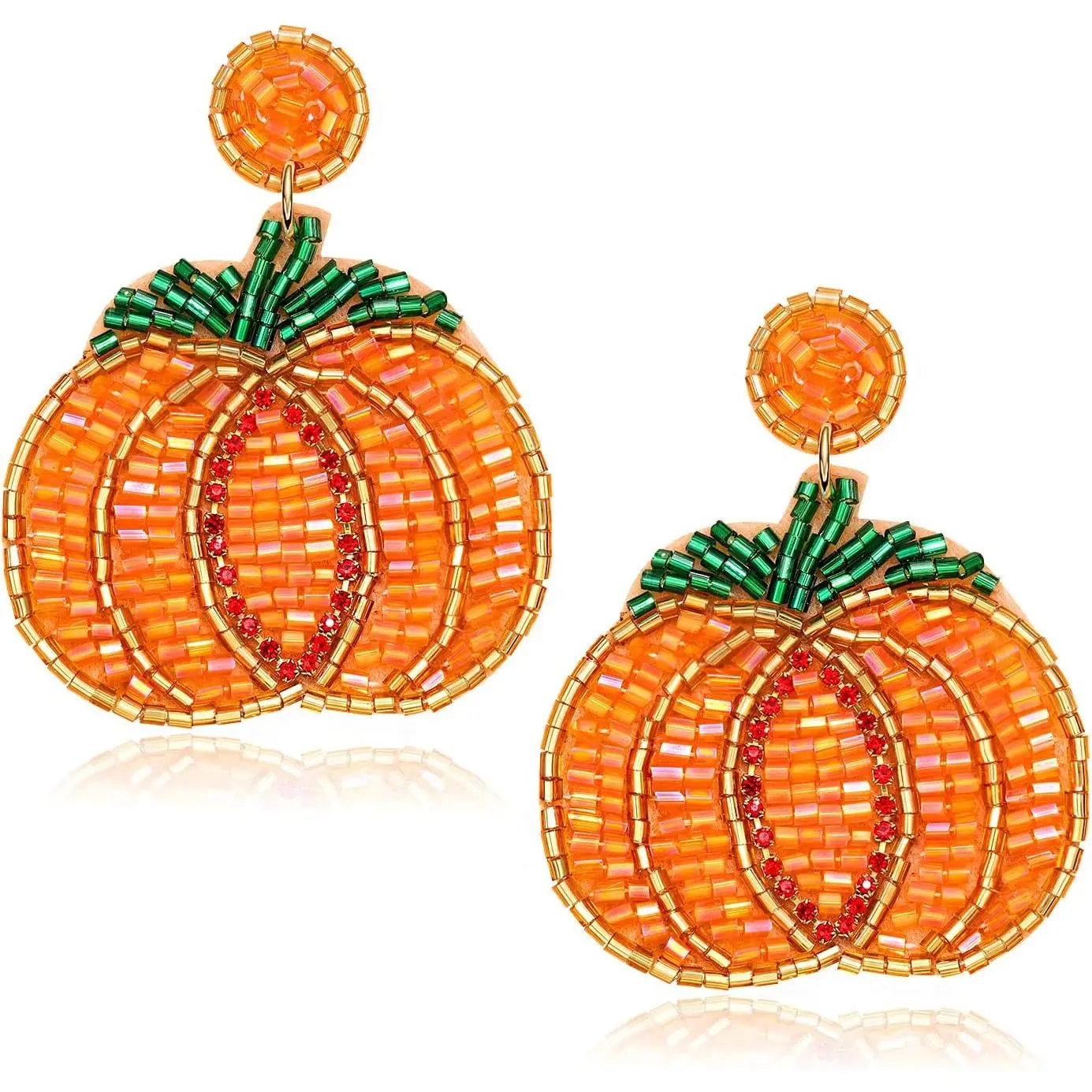 Halloween Beaded Boo Earrings for Women - Spooky  Pumpkin Drop Dangle  -  Gothic Costume Party Holiday  Gifts