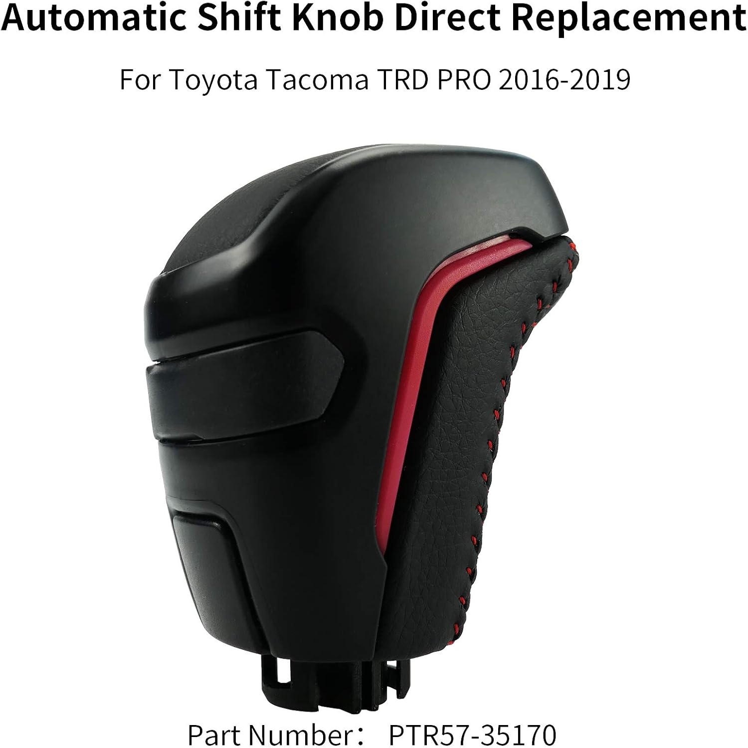 SUNDAY MIRTH Automatic Shift Knob Replace PTR57-35170 Fit for Toyota Tacoma TRD PRO 2016-2021, Automatic Car Gear Shifter Lever Adapter - Black