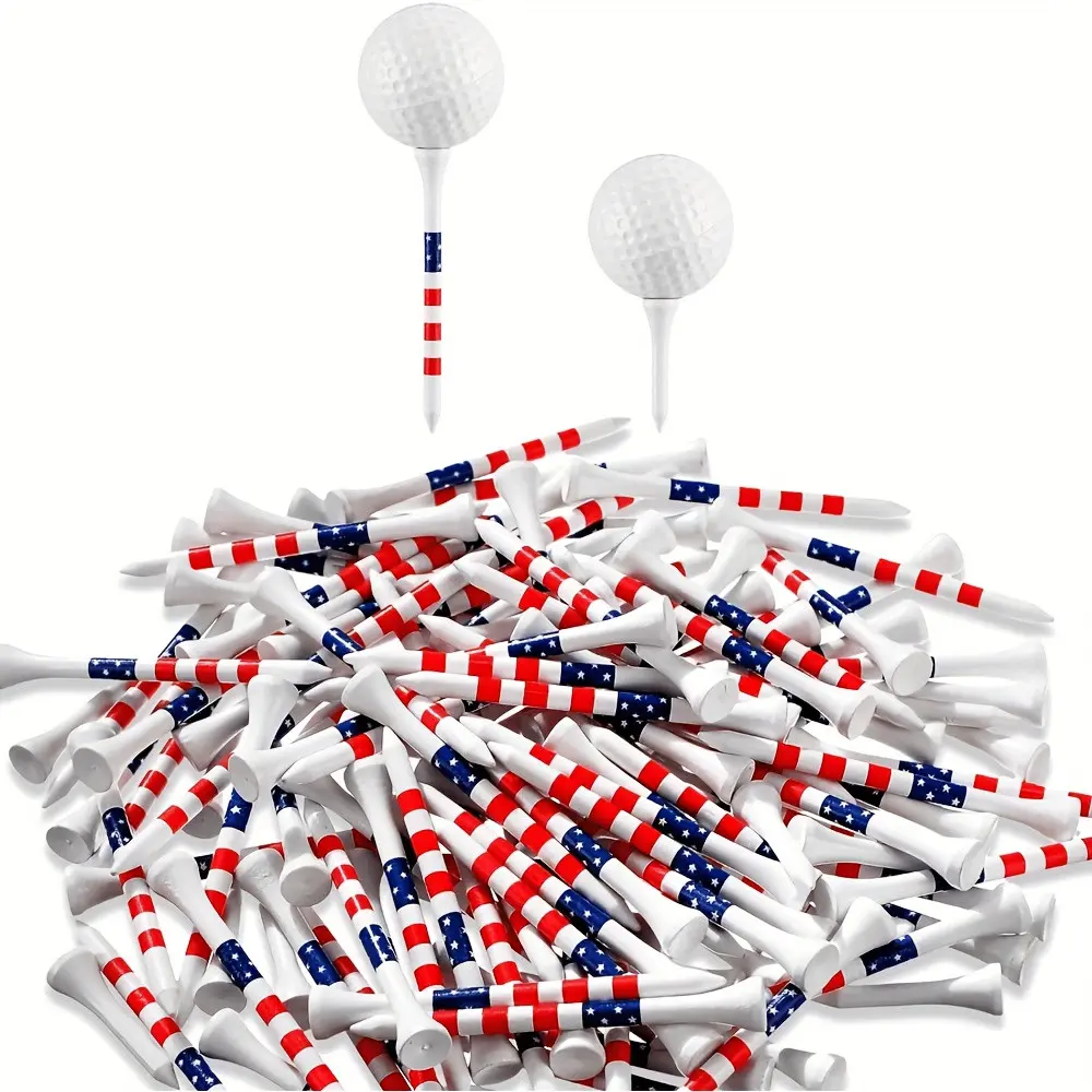 Golf Tees, Golf Equipment, Unbreakable American Flag Low Friction Transparent Long Bulk,Tees Reduces Friction & Side Spin, for Men & Women,Durable Reusable Standard Essential Golf Accessories,Competitions and Daily Play, Golf Gear