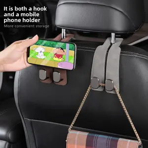 Car rear seat storage hook, suede zinc alloy ABS double-head hook 2-piece
