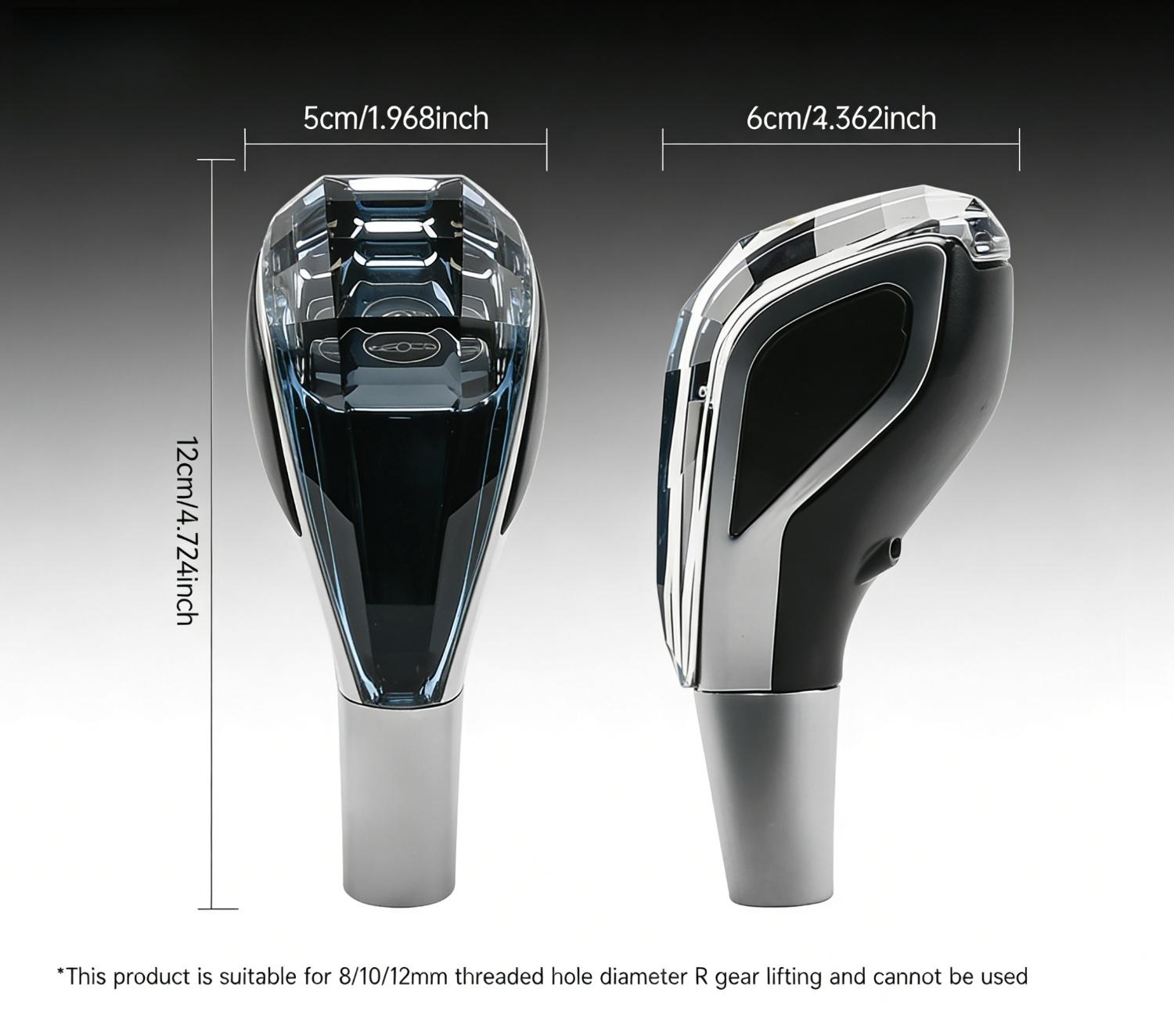 Universal Crystal Car Gear Shift Knob with LED Light Auto Manual Transmission Replacement usb rechargeable color