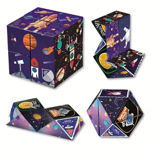Infinite Rubik's Cube, Twistable 3D Puzzle Toy, Office Leisure Stress Relief Toy Rubik's Cube Stripe Pattern, Spatial Geometry Flip, Intelligence Training, Stress Relief Gift