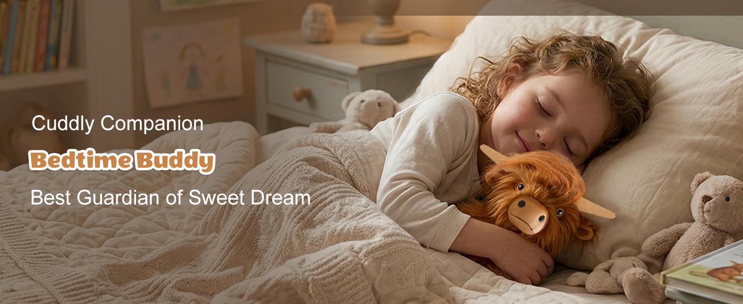 AGS Heatable Coolable Weighted Highland Cow Stuffed Animals Plushie, Microwavable Heating Pad for Period Cramps & Pain, Lavender Scented Cow Plush Toys for Stress, Highland Cow Gifts for Women