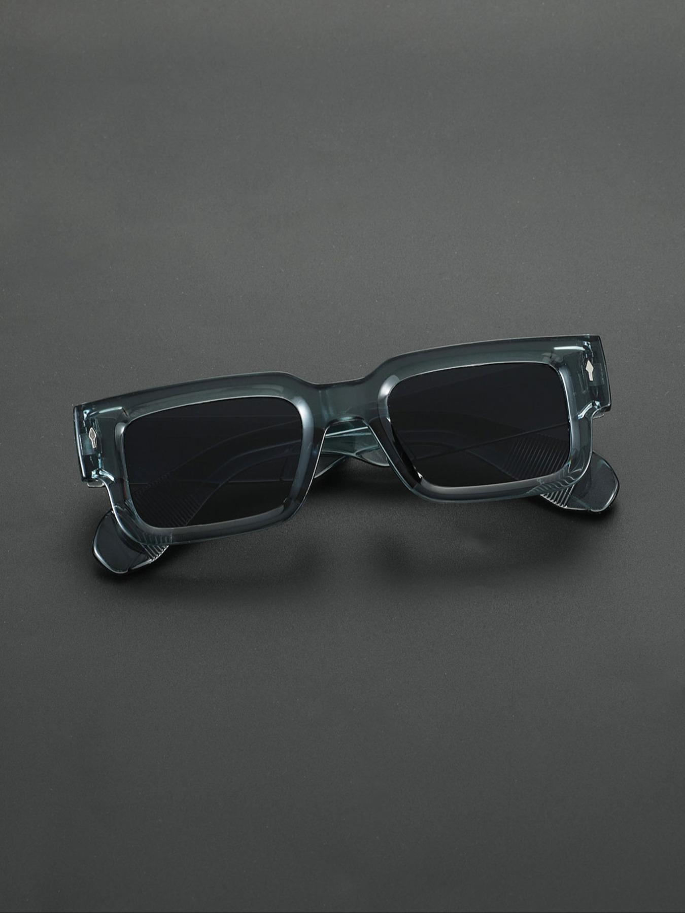 Men's Square Frame Sunglasses, Trendy Casual Sunglasses for Everyday Use, Fashion Accessories for Outdoor Activities, Square Frames Sunglasses