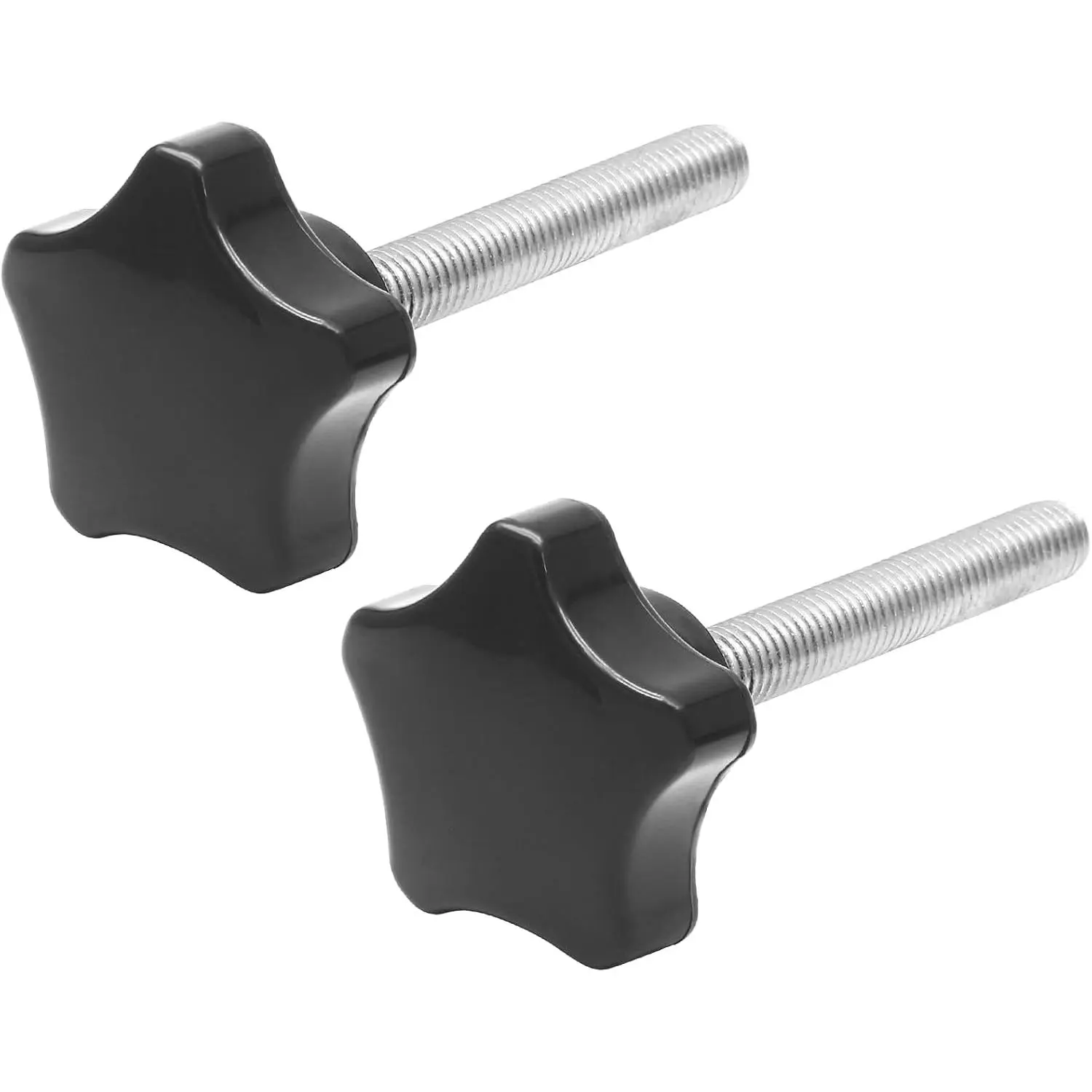 2 count M8 x 50mm Thread  Knobs, Plastic  Shaped Clamping Knob Handle Hand Tightening Screw for Umbrella Base