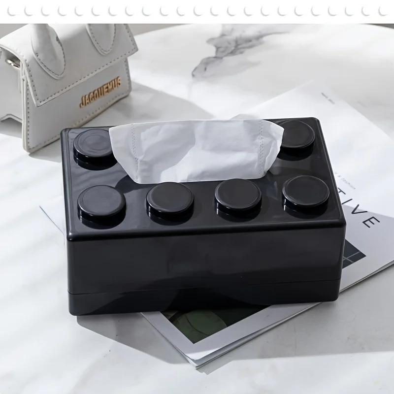 Building Block Shaped Tissue Box Multifunctional Plastic Storage Box Home Napkin Storage Box Coffee Table Color Decoration