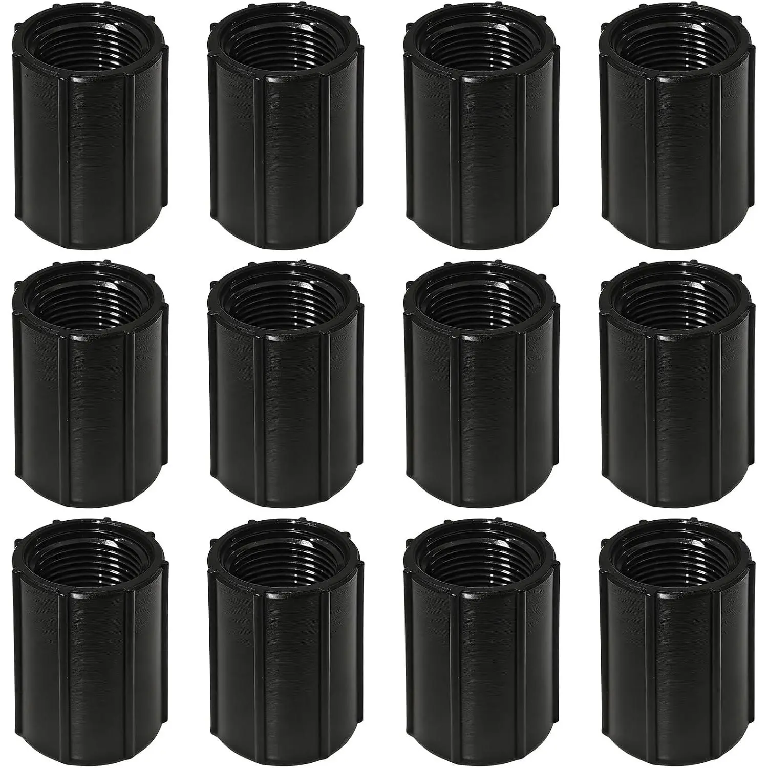 12 count 1/2 Inch Double Female Thread Coupling 1/2" NPT Sprinkler  Pipe Riser Extension Coupler Drip Irrigation Pipe Fitting for Lawn Garden Sprinkler Irrigation System