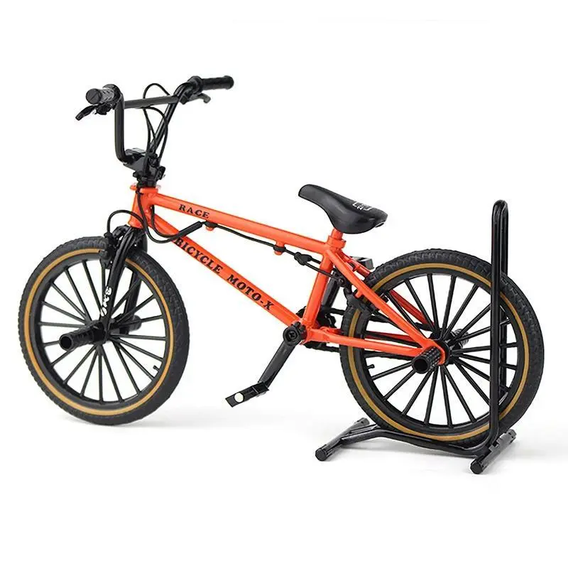 1:8 Mini Scale Alloy Diecast Bicycle, Orange Mountain Finger Bike, Boys' Toy for Collection, Decoration & Gifting, Mountain Biking