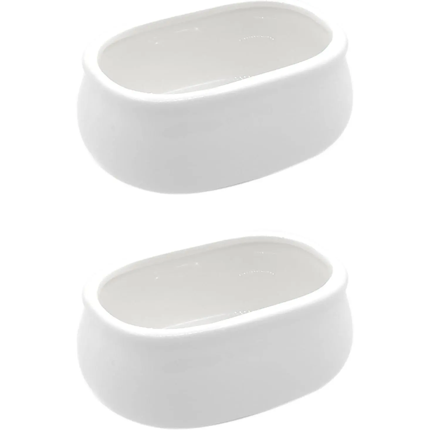 Ceramic Sugar Packet Holders (Set of 2) - Classic White Organizer Caddy for Sweeteners, Coffee Bar, Home Use