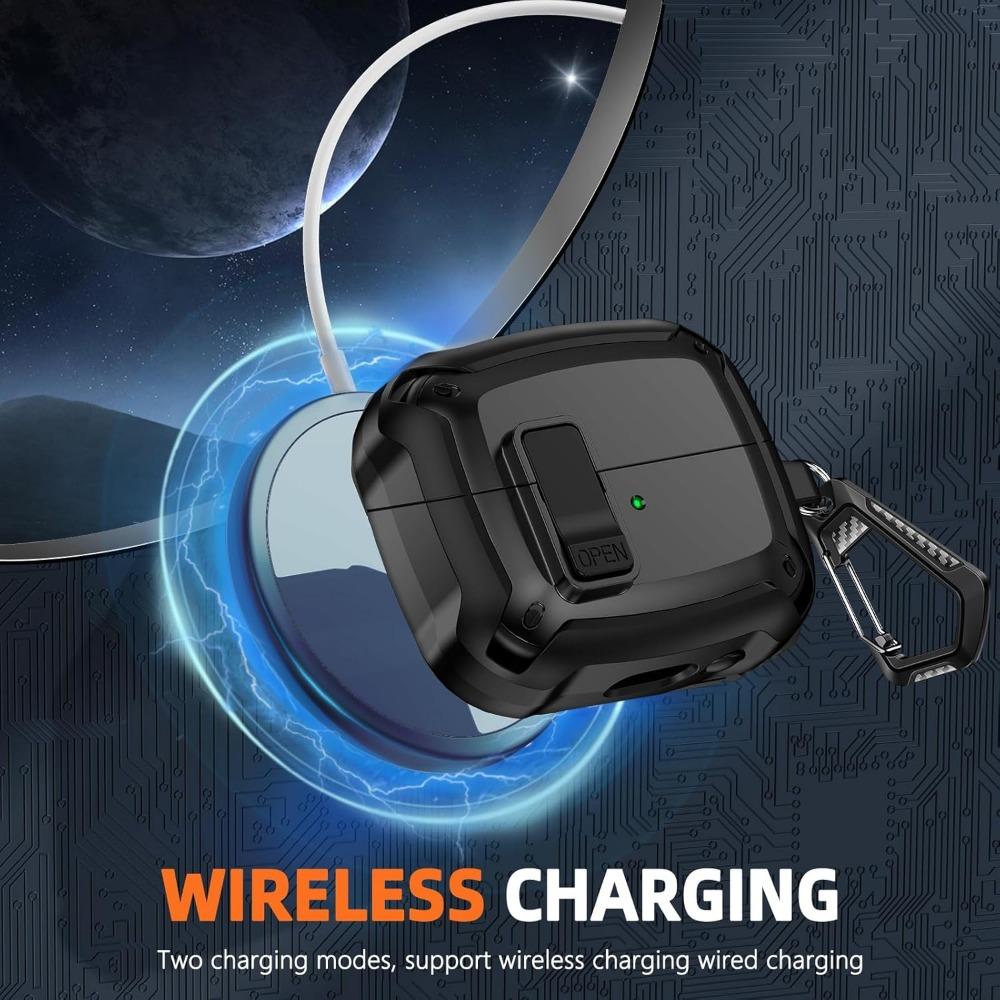 BASIC SUPPLY Compatible with Galaxy Buds 3 Pro Case(2024),Buds3 FE (2025),Buds 3 Case (2024) With Secure Lock Clip & Cleaning kit -Black