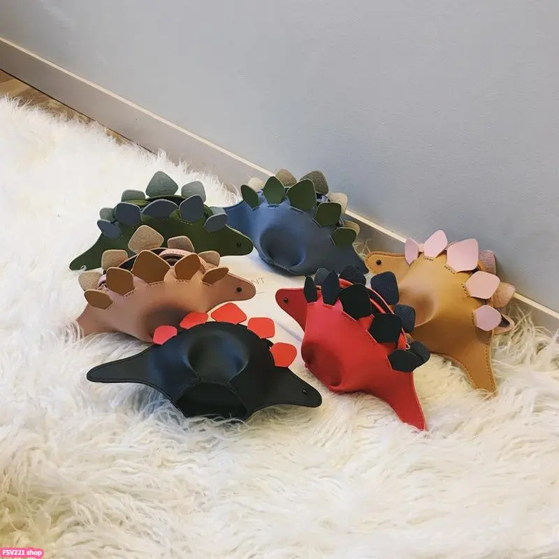 Dinosaur Shaped Nylon Crossbody Bag - Cartoon Faux Leather Shoulder Bag, Colorful Plush Animal Wallet for Sports & Outdoor Protective Gear Accessories Creative Design Bag Artsy Bag