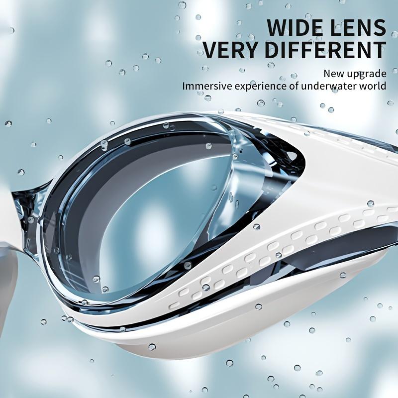 1 Pair of Professional HD Anti-Fog Waterproof Swimming Goggles for Men & Women - Comfortable, Replaceable Nose Bridge, White Frame with Clear Vision - Ideal for Swimming