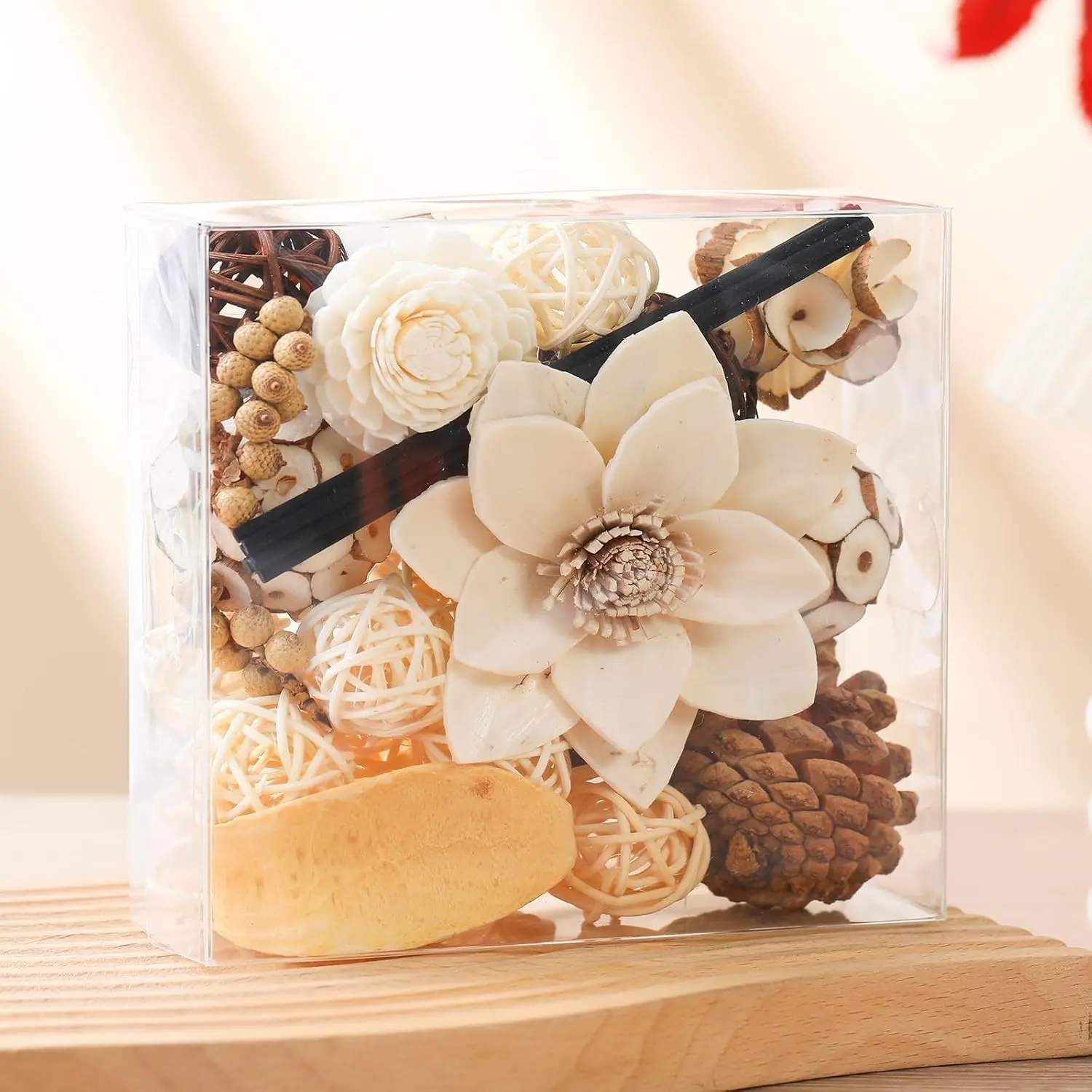 Fall Potpourri Bowl Fillers Dried Flowers Fragrance Petal Sachet Vase Decor Home Fragrance for Bathroom Bedroom Living Room Office White