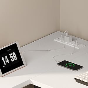 Lufeiya L Shaped Computer Desk with Power Outlet Shelves, 47 Inch Corner Desk for Home Office Bedroom, L-Shaped Study Writing Working PC Desks Table Furniture Lufeiya L Shaped Computer Desk with Power Outlet Shelves, 47 Inch Corner Desk for Home Office Bedroom, L-Shaped Study Writing Working PC Desks Table Furniture