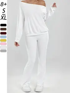 2026 New Four-Season Women's Loose Top + Slim Fit Bell Bottoms, Ideal for Outdoor Leisure Sports, Comfortable Compression Wear