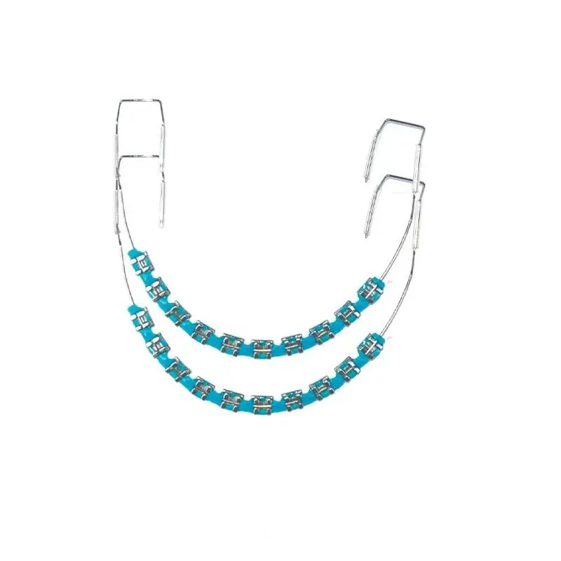 Unisex Sapphire-Colored Smile Shape Teeth Accessory - Stylish Fake Braces, Decorative Dental Ornament, Party Wear Accessory, Ideal Friend Gift