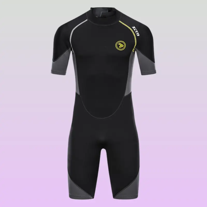 1.5mm Men One Piece Short Sleeve Wetsuit Sun Protection Warm Surf Dive Thick Snorkel Suit Plus Size Swimsuit
