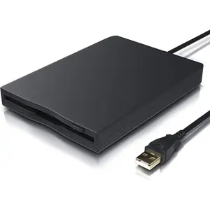 USB 3.5-inch Floppy Disk Drive - External 1.44 MB FDD Reader for Desktop/Laptop PC, Plug and Play Supports Windows 11,10,8,7,XP (Black)
