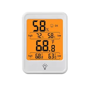 Digital Indoor Hygrometer Thermometer, 2.68-Inch Temperature/Humidity  with  and Backlit, Indoor Room Thermometer/Humidity Meter for House  Greenhouse
