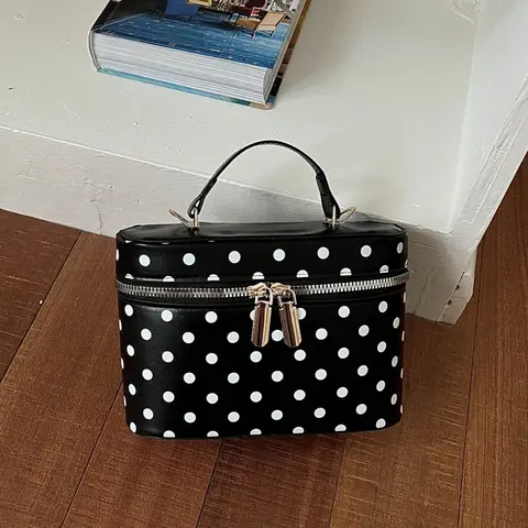 A niche design, delicate polka dot handbag, with an adjustable shoulder strap, perfect for one shoulder. For daily work, traveling, or as a crossbody bag Bags Crossbody