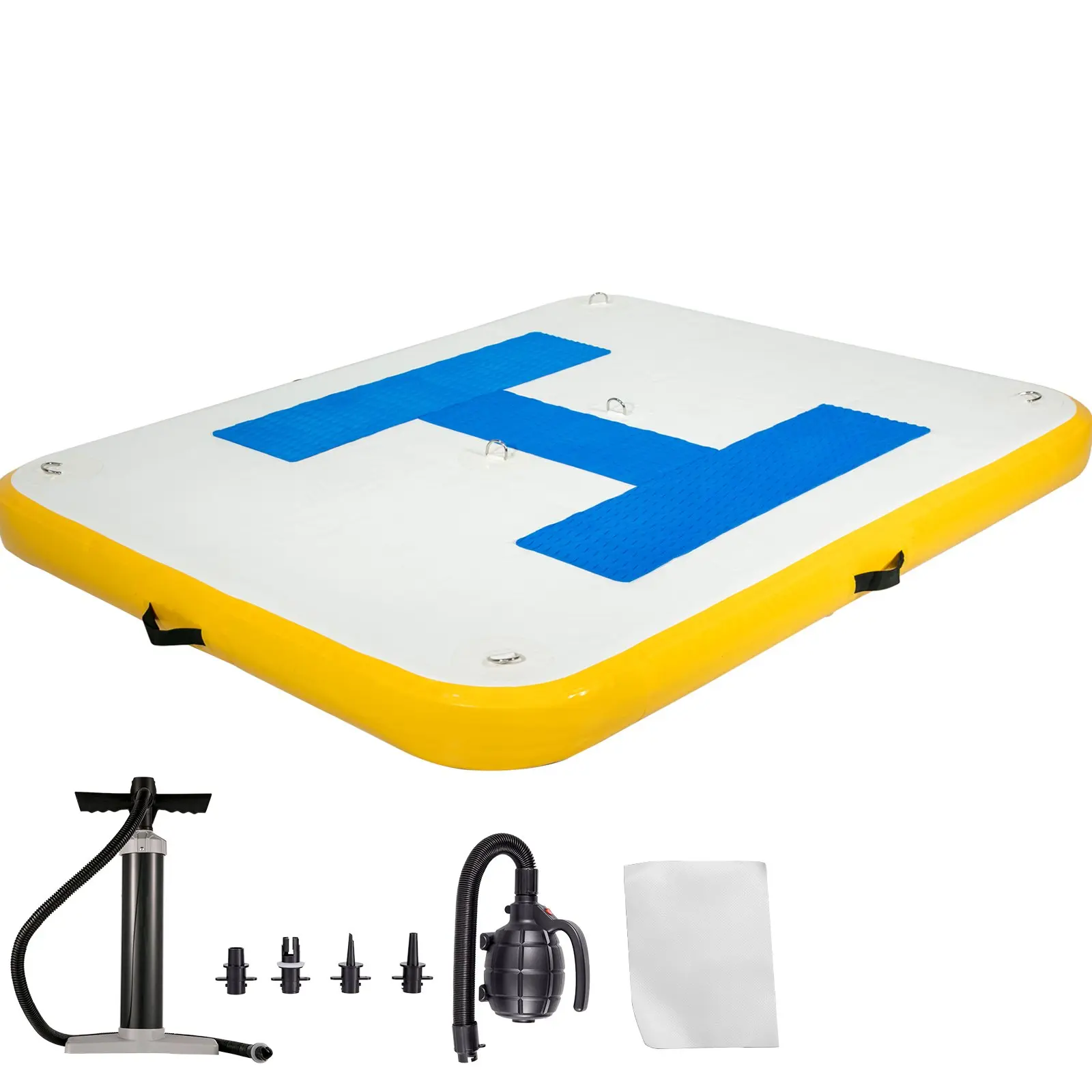 【toolupgrade】8x5ft Inflatable Dock Platform with Electric Air Pump