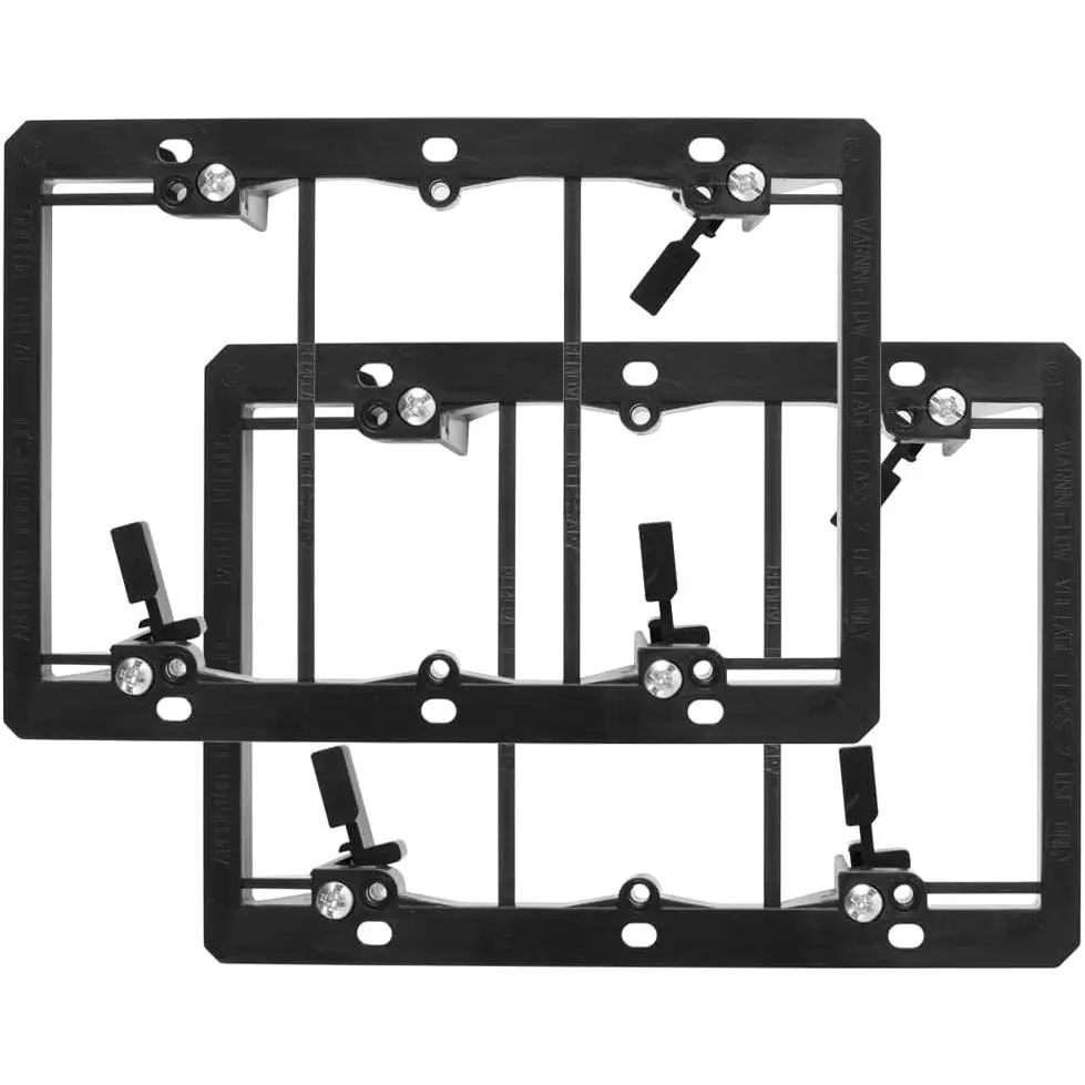 Low  Mounting Bracket (3-Gang, 2 Pack), 3-Gang Mounting Bracket [Mounting Screws Included] for Wall Plate, Black