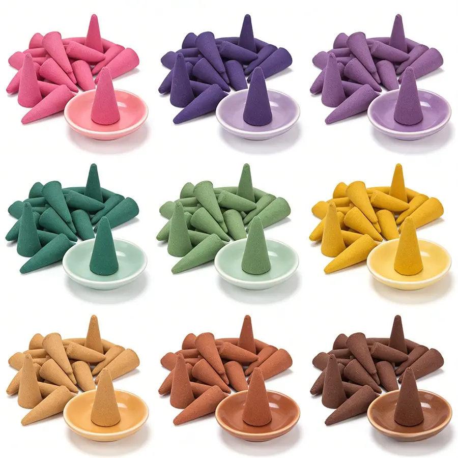 218pcs Mixed Incense Cones, Bulk Incense, Aroma Scented Floral, Aromatic Scents, Long-Lasting Fragrance for Home Aromatherapy, Home Office Yoga Meditation Relaxation, Traditional Craftsmanship
