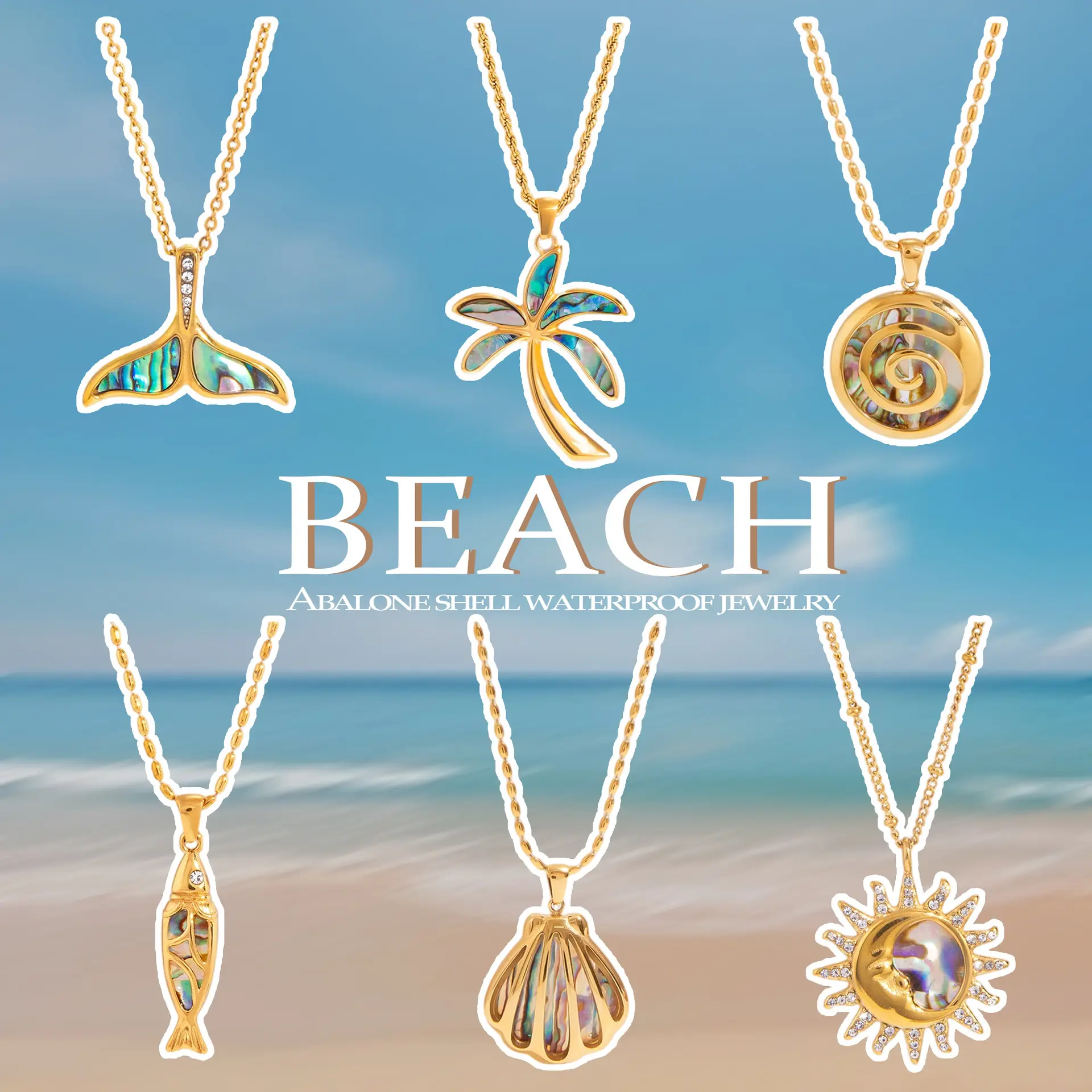 Main Character Energy Gold Abalone Shell Necklace Warm Yellow Gold with Iridescent Pendant Effortless Glamour Baddie Vibes Beachy Statement Everyday Luxury