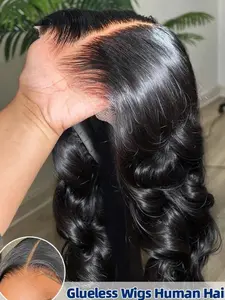 HD Transparent Lace Frontal Wigs Wear And Go Body Wave Human Hair Lace Front Wig Brazilian Pre Cut 5x5 Glueless Closure Wigs For Women No Glue Wig