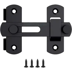 Barn Door Lock- Heavy Duty 180  Flip Sliding Latch Lock with Flip Door Latch & Safety Door Lock, Easy Installation,  for Barn Doors,  Doors, Bathrooms, Sliding Doors & Cabinets