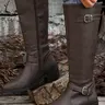 Women's Fashionable Solid Color Side Zipper Boots, Retro Fashionable Knee High Boots for Daily Wear, Comfortable and Stylish Pointed Toe Boots for Women, Vintage Boots