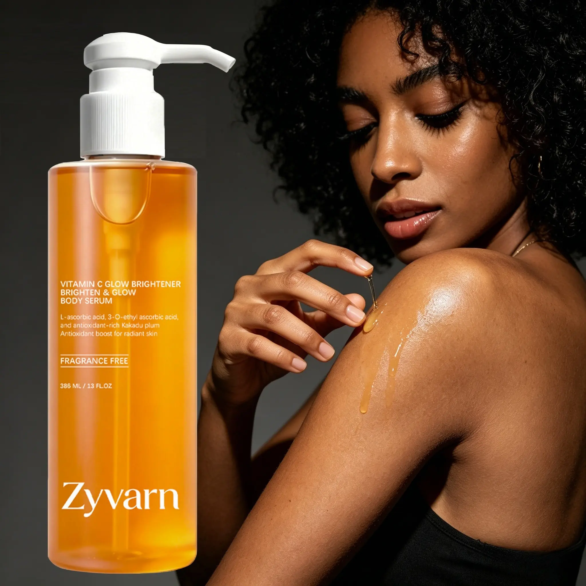 Brightening Body Oil with Turmeric Grapeseed Oil & Vitamin C for Dark Spots Hyperpigmentation 13FL.OZ, Nourishing Care